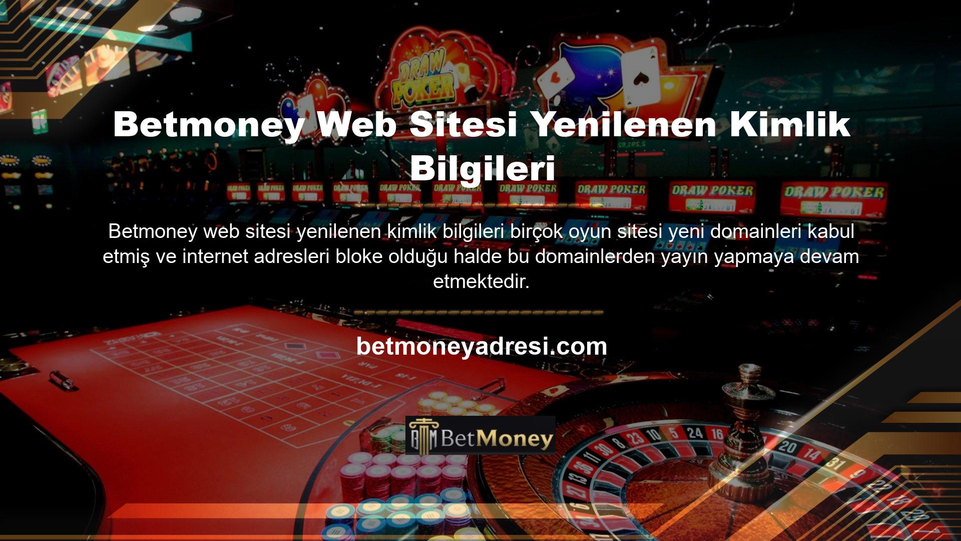 Betmoney web sitesi de site adının sonundaki sayıyı değiştirerek ve yeni öğeler ekleyerek bu tekniği sürdürdü