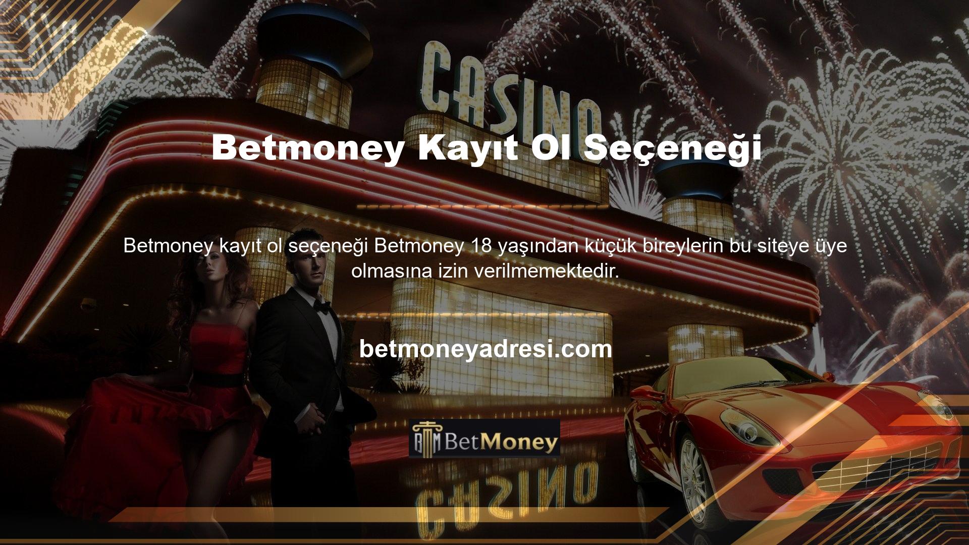 Betmoney sitesine katılarak casino ve bahis alanında tercih ettiğiniz oyunların keyfini çıkarabilir, yatırım yapabilir ve yatırım işlemlerini gerçekleştirebilirsiniz